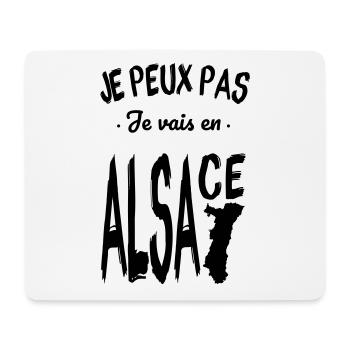 Je peux pas je vais en Alsace - Tapis de souris (format paysage) - blanc - Devant