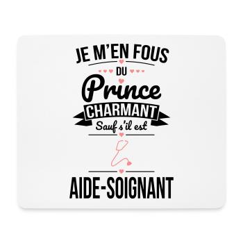 Fous prince charmant sauf s'il est aide-soignant - Tapis de souris (format paysage) - blanc - Devant