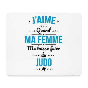 J'aime quand ma femme me laisse faire du judo - Tapis de souris (format paysage) - blanc - Devant