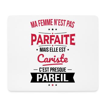 Ma femme n'est pas parfaite mais elle est cariste - Tapis de souris (format paysage) - blanc - Devant