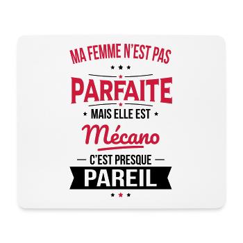 Ma femme pas parfaite mais elle est mécano - Tapis de souris (format paysage) - blanc - Devant