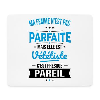 Ma femme pas parfaite mais elle est vététiste - Tapis de souris (format paysage) - blanc - Devant
