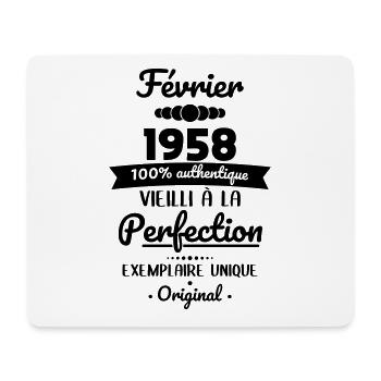 Anniversaire 65 ans - Février 1958 Original - Tapis de souris (format paysage) - blanc - Devant