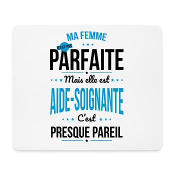 Ma femme pas parfaite mais elle est aide-soignante - Tapis de souris (format paysage) - blanc - Devant