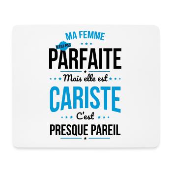 Ma femme n'est pas parfaite mais elle est cariste - Tapis de souris (format paysage) - blanc - Devant