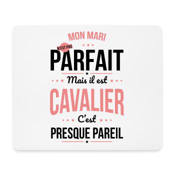 Mon mari n'est pas parfait mais il est cavalier - Tapis de souris (format paysage) - blanc - Devant