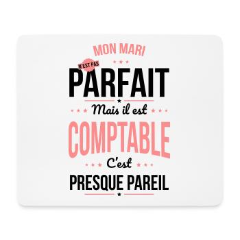 Mon mari n'est pas parfait mais il est comptable - Tapis de souris (format paysage) - blanc - Devant