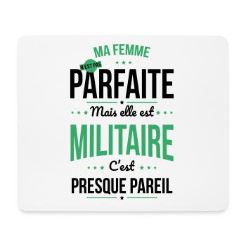 Ma femme pas parfaite mais elle est militaire - Tapis de souris (format paysage) - blanc - Devant