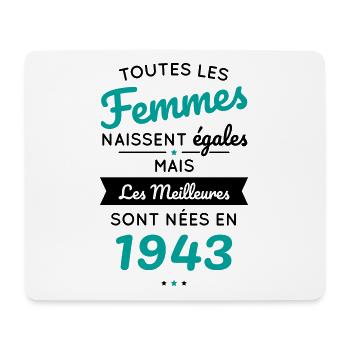 Anniversaire 81 ans - Meilleures sont nées en 1943 - Tapis de souris (format paysage) - blanc - Devant
