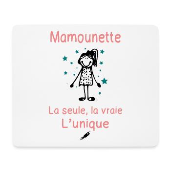 Mamounette la Seule la Vraie l'Unique - Cadeau - Tapis de souris (format paysage) - blanc - Devant