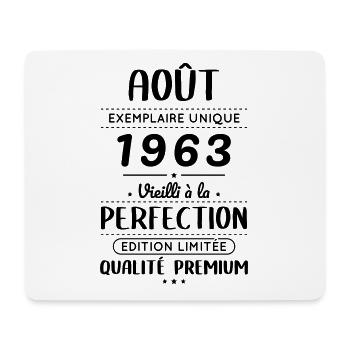 Anniversaire 60 ans - Août 1963 Perfection - Tapis de souris (format paysage) - blanc - Devant