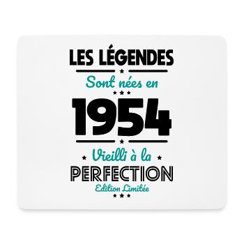 Anniversaire 70 ans - Légendes sont nées en 1954 - Tapis de souris (format paysage) - blanc - Devant