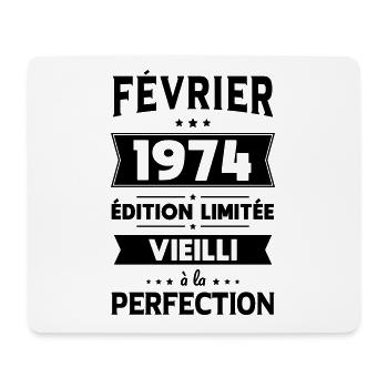 Anniversaire 50 ans - Février 1974 Perfection - Tapis de souris (format paysage) - blanc - Devant
