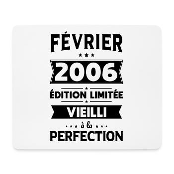 Anniversaire 18 ans - Février 2006 Perfection - Tapis de souris (format paysage) - blanc - Devant