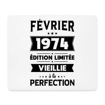 Anniversaire 50 ans - Février 1974 Perfection - Tapis de souris (format paysage) - blanc - Devant