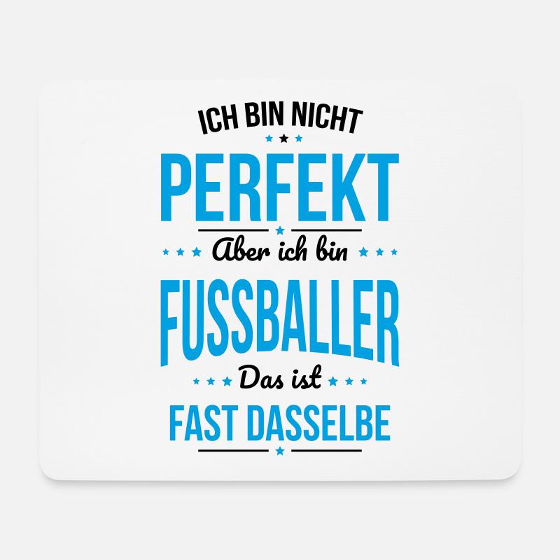 Ich bin nicht perfekt aber ich bin Fussballer - Mousepad (Querformat) - Weiß
