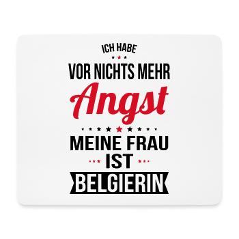 Ma femme est belge - idée cadeau humour - Tapis de souris (format paysage) - blanc - Devant