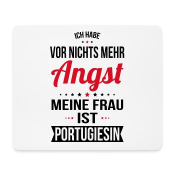 Ma femme est portugaise - idée cadeau humour - Tapis de souris (format paysage) - blanc - Devant