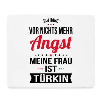 Ma femme est turque - Idée cadeau humour - Tapis de souris (format paysage) - blanc - Devant