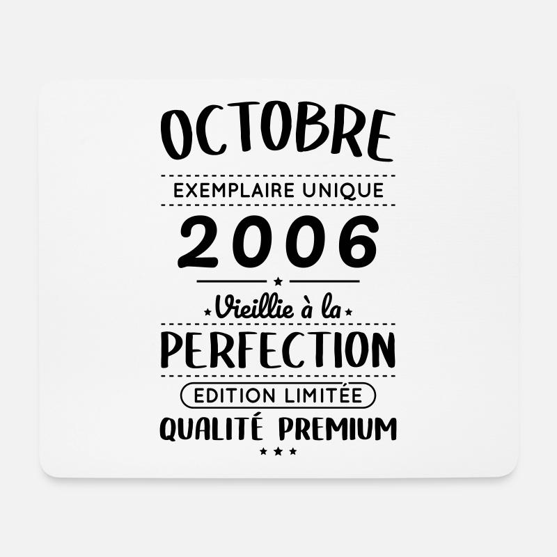 18. Geburtstag - Oktober 2006 Perfektion - Mousepad (Querformat) - Weiß