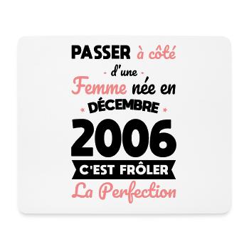 18th birthday - born in December 2006 - Mouse Pad (horizontal) - white - Front