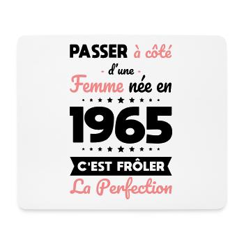 Anniversaire 60 ans - Née 1965 Frôler perfection - Tapis de souris (format paysage) - blanc - Devant