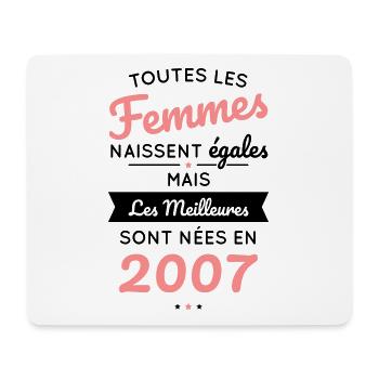 Anniversaire 18 ans - Meilleures sont nées en 2007 - Tapis de souris (format paysage) - blanc - Devant