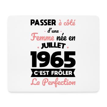 Anniversaire 60 ans - Née en Juillet 1965 - Tapis de souris (format paysage) - blanc - Devant