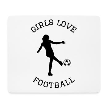 Les filles adorent le football - Tapis de souris (format paysage) - blanc - Devant