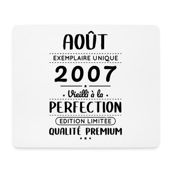 Anniversaire 18 ans - Août 2007 Perfection - Tapis de souris (format paysage) - blanc - Devant