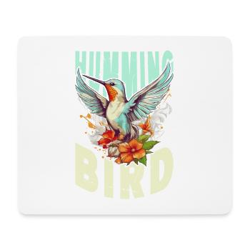 Hummingbird Flowers Bird Animal Art Watercolor Colorful - Mouse Pad (horizontal) - white - Front