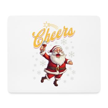 Weihnachtsmann Alkohol Bier Glühwein Schnaps Prost - Mousepad (Querformat) - Weiß - Vorne