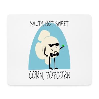 Salty Popcorn Funny Pop Culture Cartoon Parody - Mouse Pad (horizontal) - white - Front