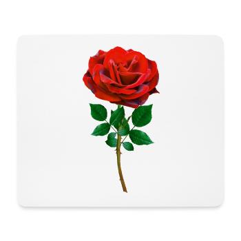 Rose - Red Rose - Mouse Pad (horizontal) - white - Front