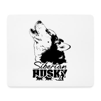 Musher de chien de traîneau SIBERIAN HUSKY Wilsigns - Tapis de souris (format paysage) - blanc - Devant