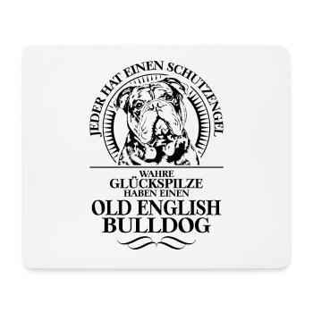 OLD ENGLISH BULLDOG Schutzengel Spruch WILSIGNS - Mousepad (Querformat) - Weiß - Vorne