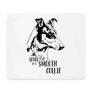 Loved by a SMOOTH COLLIE Hundespruch Hunde Spruch - Mousepad (Querformat) - Weiß - Vorne