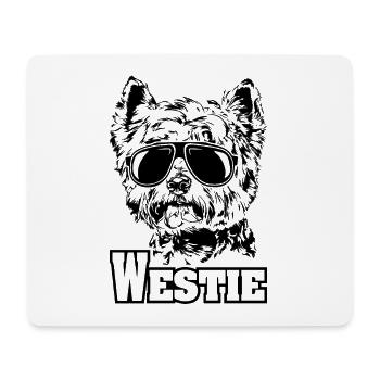 WESTIE cool sunglasses dogs dog - Mouse Pad (horizontal) - white - Front