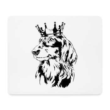LANGHAARDACKEL Krone Hund Hunde Wilsigns - Mousepad (Querformat) - Weiß - Vorne