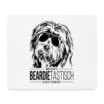 BEARDIETASTISCH Bearded Collie Hundespruch Hunde - Mousepad (Querformat) - Weiß - Vorne