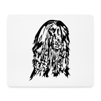 Lévrier AFGHAN Portrait du chien de Wilsign - Tapis de souris (format paysage) - blanc - Devant