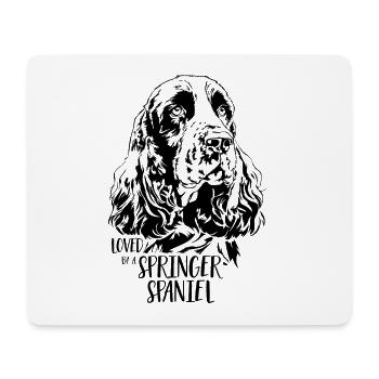 Loved by a Springer Spaniel Dog Dogs Wilsigns - Mouse Pad (horizontal) - white - Front