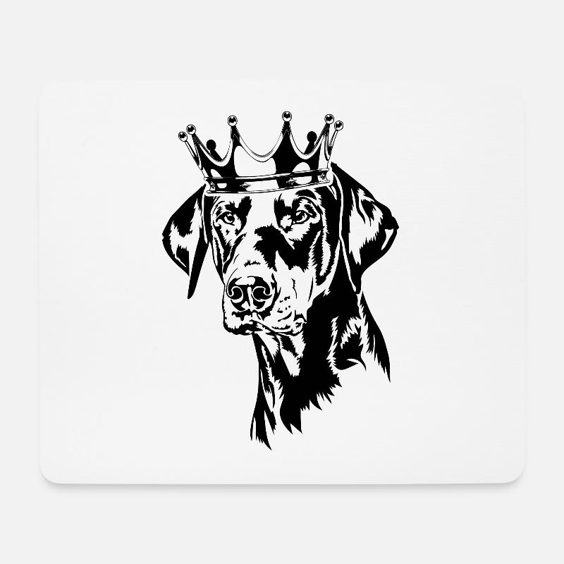 Dobermann Krone Hund Hunde Wilsigns - Mousepad (Querformat) - Weiß