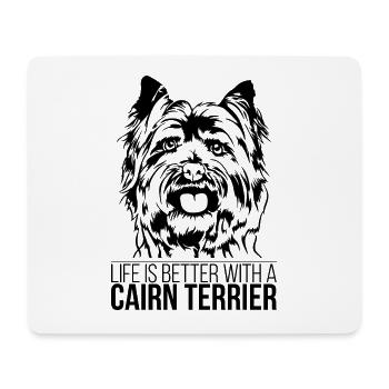 La vie de Cairn Terrier est meilleure Chiens Chiens Wilsigns - Tapis de souris (format paysage) - blanc - Devant