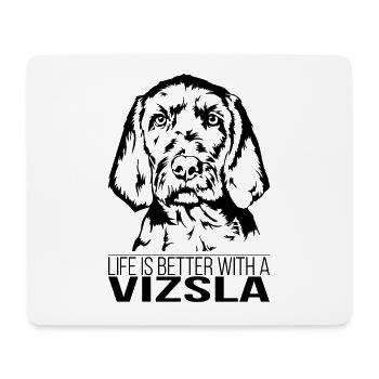 La vie de Vizsla à poil dur est meilleure Chiens Wilsigns - Tapis de souris (format paysage) - blanc - Devant