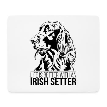 La vie de setter irlandais est meilleure Chiens Chien Wilsigns - Tapis de souris (format paysage) - blanc - Devant