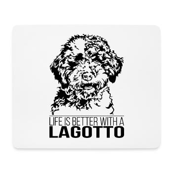 Lagotto life is better Lagotto Romagnolo Wilsigns - Mousepad (Querformat) - Weiß - Vorne