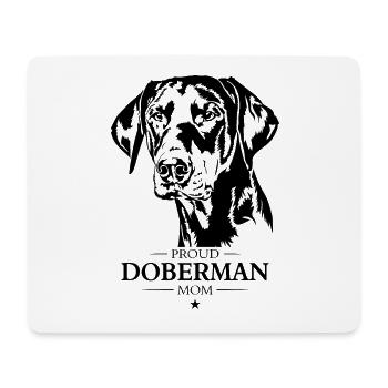 Doberman Maman Chien Chien Doberman Wilsigns - Tapis de souris (format paysage) - blanc - Devant
