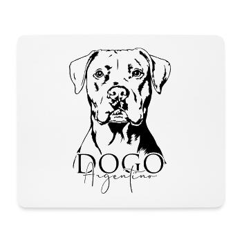 Dogue Argentin Portrait Chien Chien Wilsigns - Tapis de souris (format paysage) - blanc - Devant