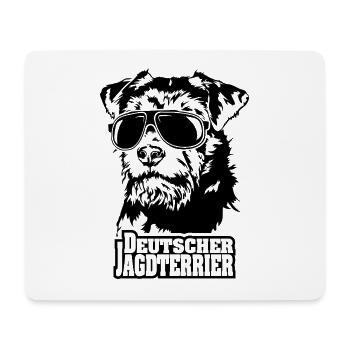 Deutscher Jagdterrier cool Sonnenbrille Wilsigns - Mousepad (Querformat) - Weiß - Vorne